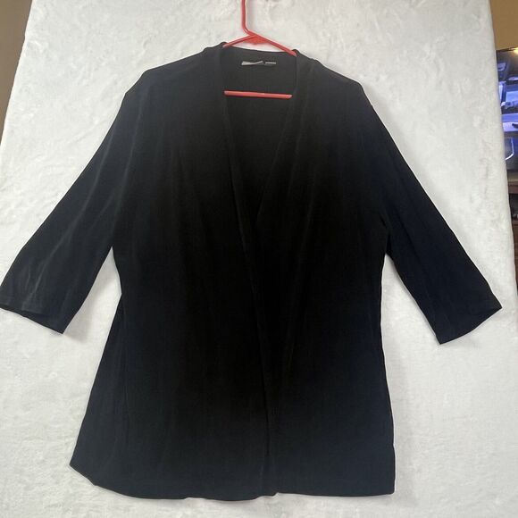 Chico’s Travelers Women's Black Open Front Size 3 XL Slinky Knit Pack Lagenlook - Picture 2 of 9